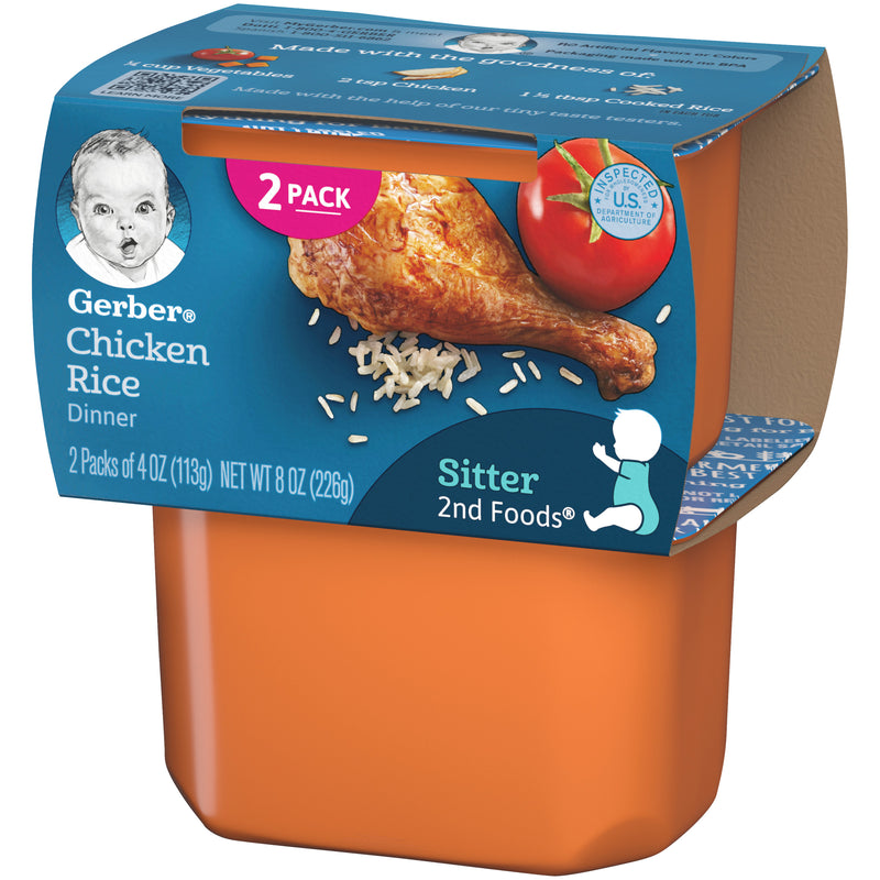 Gerber Baby Food, 2nd Foods, Chicken & Rice, 8 OZ - Trustables