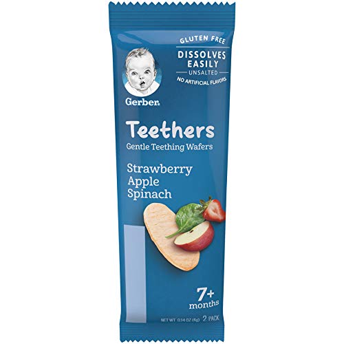Gerber Teethers Gentle Teething Wafers, Strawberry Apple Spinach, 1.7 OZ - Trustables