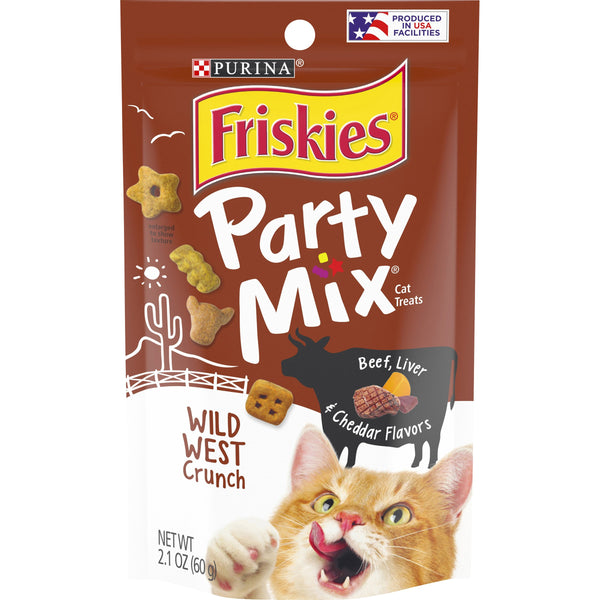 Friskies Party Mix Crunch Wild West Adult Cat Treats, 2.1 OZ - Trustables