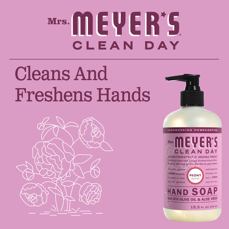 Mrs. Meyer's Clean Day Liquid Hand Soap, Peony Scent, 12.5 fl oz - Trustables