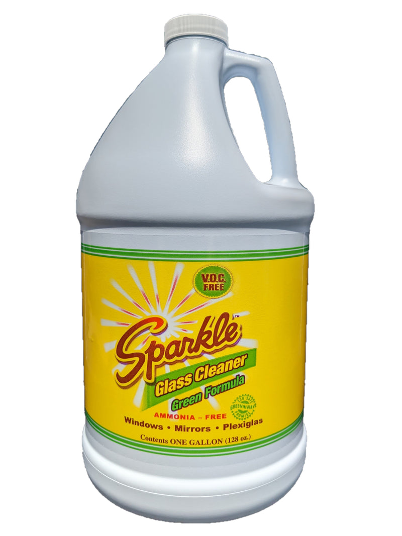 Sparkle Glass Cleaner, Green Formula, 1 Gallon Refill Bottle, 128 OZ - Trustables