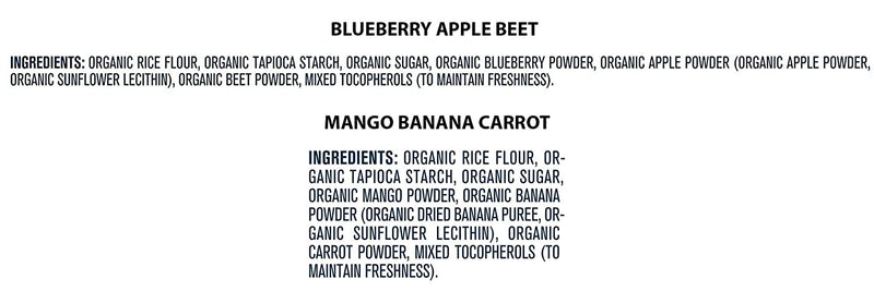 Gerber Organic Teethers Variety Pack, 1 Mango Banana Carrot, 1 Blueberry Apple Beet, 2 CT - Trustables