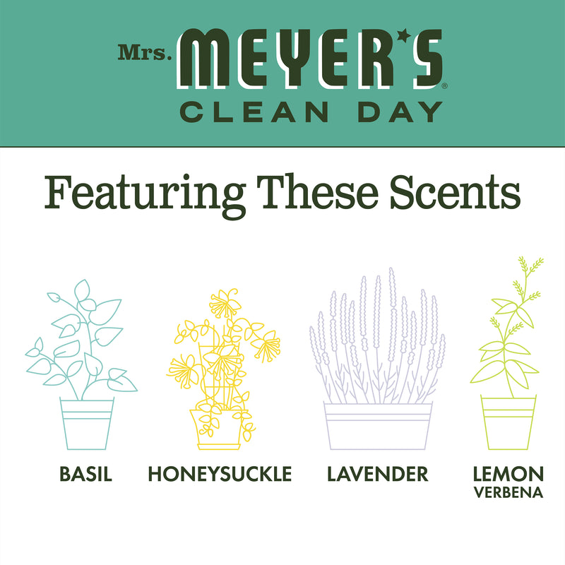 Mrs. Meyer's Clean Day Liquid Dish Soap Bottle, Basil Scent, 16 fl oz - Trustables