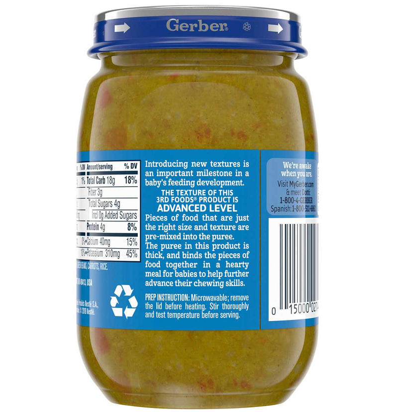Gerber 3rd Foods Baby Food Jars, Garden Vegetable Rice, 6 OZ - Trustables