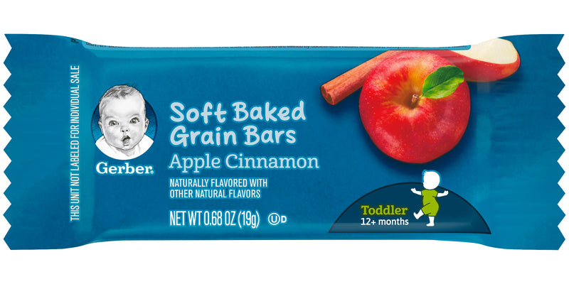 Gerber Soft Baked Grain Bars Variety Pack, 1 Apple Cinnamon, 1 Strawberry Banana, 2 CT - Trustables