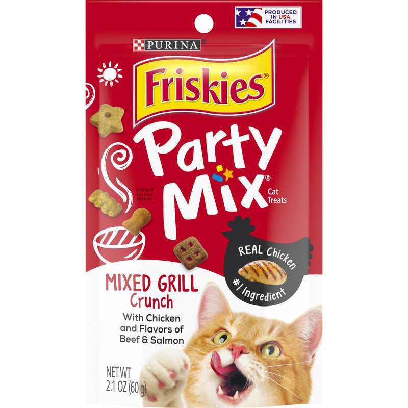 Friskies Party Mix Mixed Grill Crunch Cat Treats, 2.1 OZ - Trustables