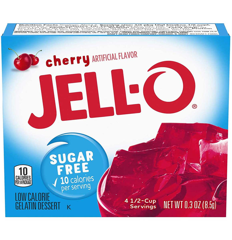 Jell-O Sugar Free Gelatin, Cherry, 0.3 OZ - Trustables