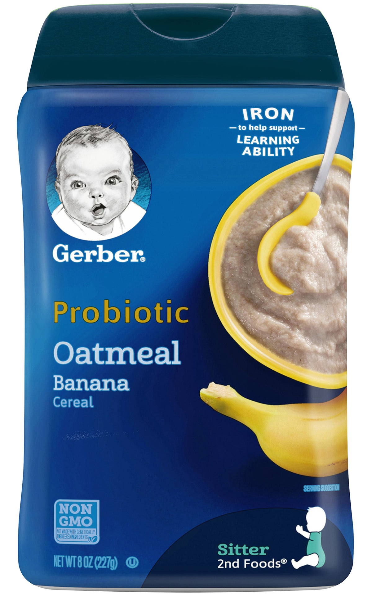 Gerber Baby Cereal, 2nd Foods, Probiotic Oatmeal Banana, OZ