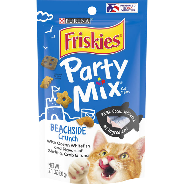 Friskies Party Mix Beachside Crunch Adult Cat Treats, 2.1 OZ - Trustables