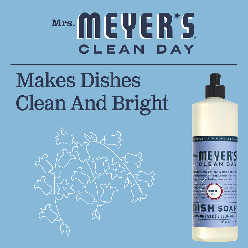 Mrs. Meyer's Clean Day Liquid Dish Soap, Bluebell Scent, 16 ounce bottle - Trustables