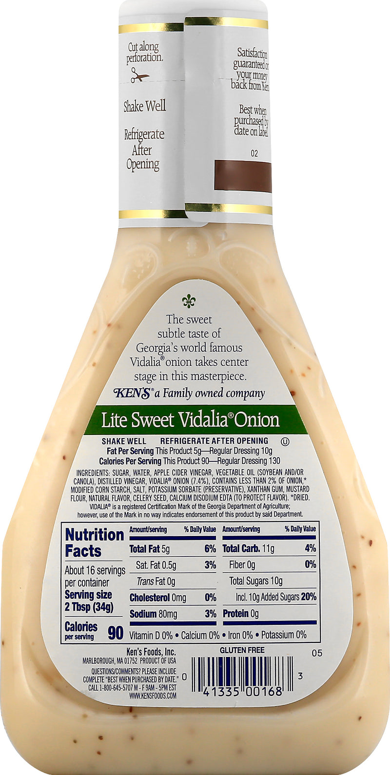 Ken's Steak House Dressing, Lite, Sweet Vidalia Onion 16 fl oz Ken's Steak House Dressing, Lite, Sweet Vidalia Onion 16 fl oz