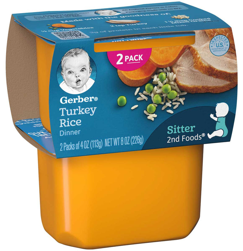 Gerber 2nd Foods Baby Food,Turkey and Rice, 8 OZ - Trustables