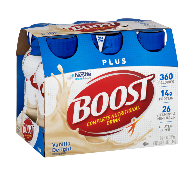 Boost Plus Complete Nutritional Drink, Very Vanilla, 8 oz, 6 CT