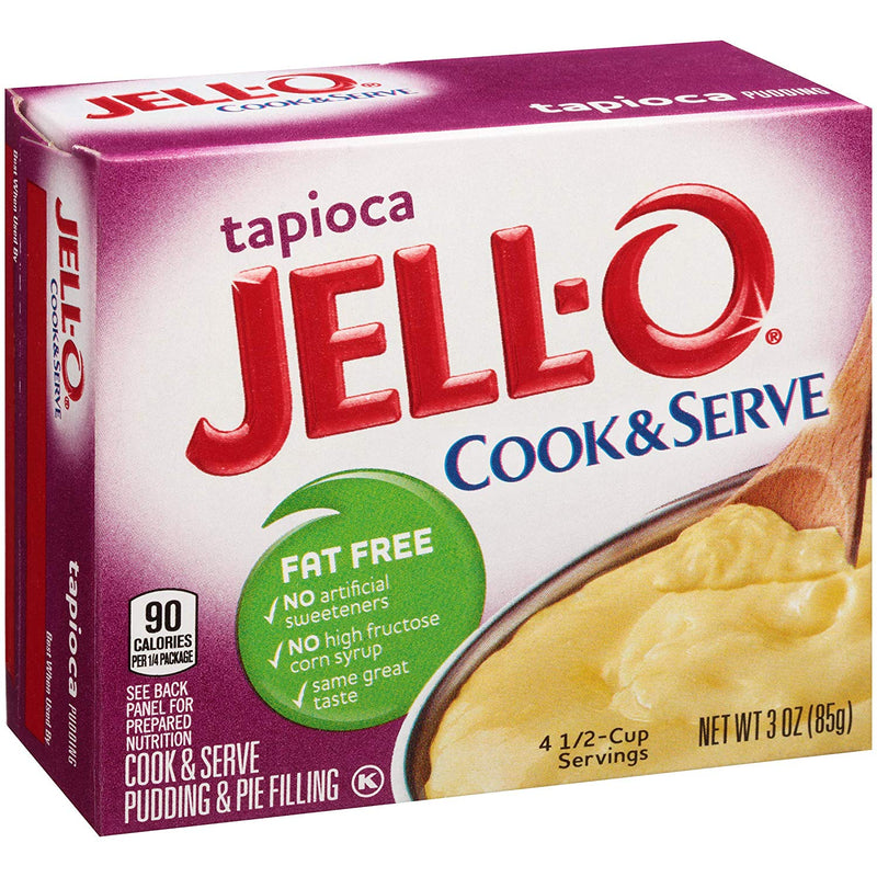 Jell-O Cook and Serve Pudding and Pie Filling, Tapioca, 3 OZ - Trustables