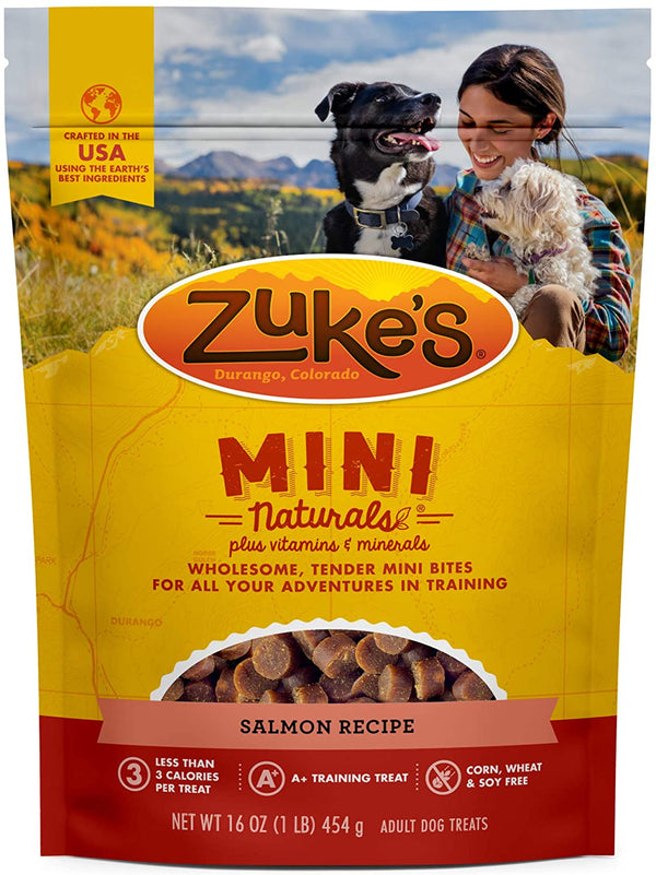 Zuke’s Mini Naturals Training Dog Treats, Salmon Recipe, Made with Real Salmon Plus Vitamins & Minerals, Dog Treats for Training, 16 Ounce - Trustables