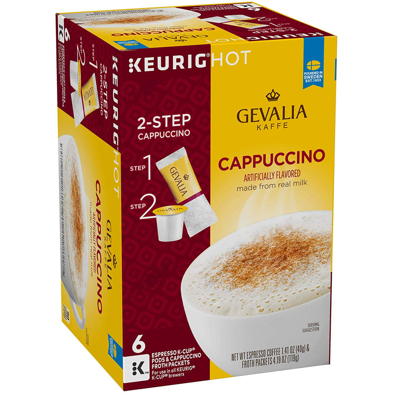 Gevalia K-Cup Pods with Froth Packet, Cappuccino, CT