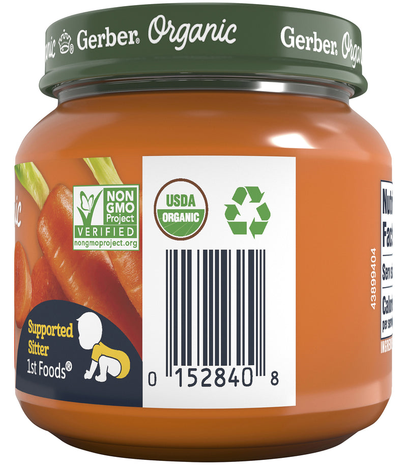 Gerber 1st Foods, Organic Carrot, 4 OZ - Trustables
