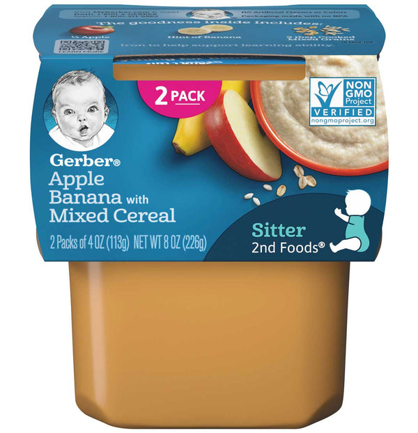 Gerber 2nd Foods Apple Banana with Mixed Cereal, 8 oz - Trustables
