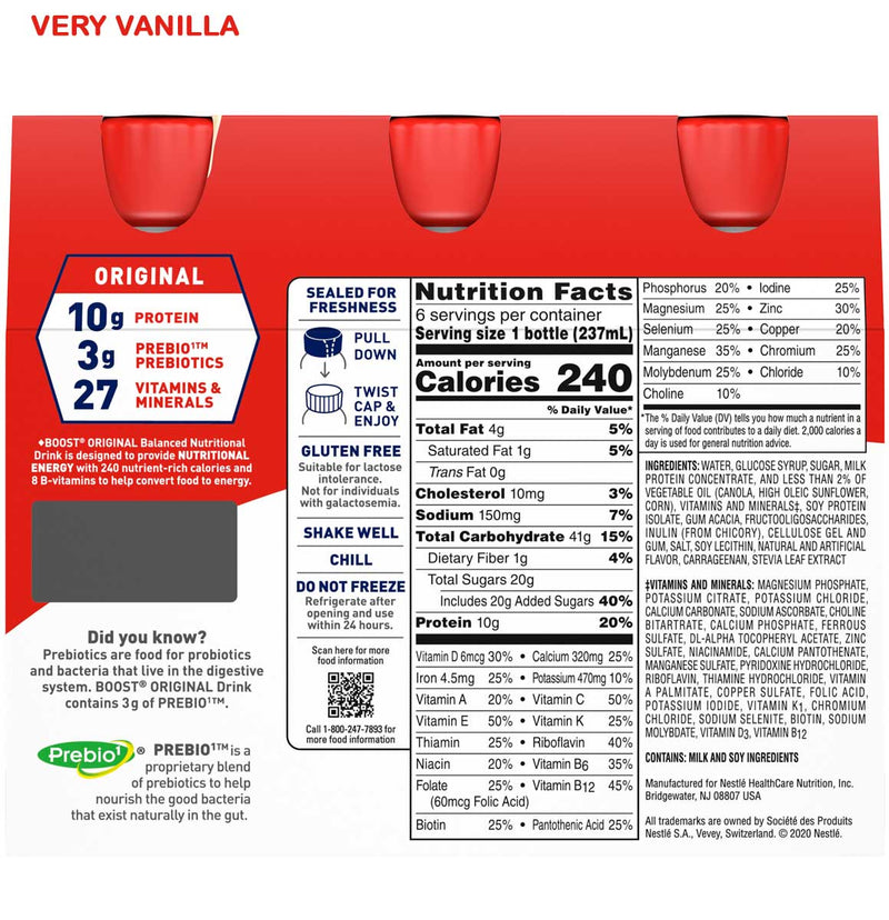 Boost Original Nutritional Drink Variety Pack, 1 Chocolate, 1 Vanilla,