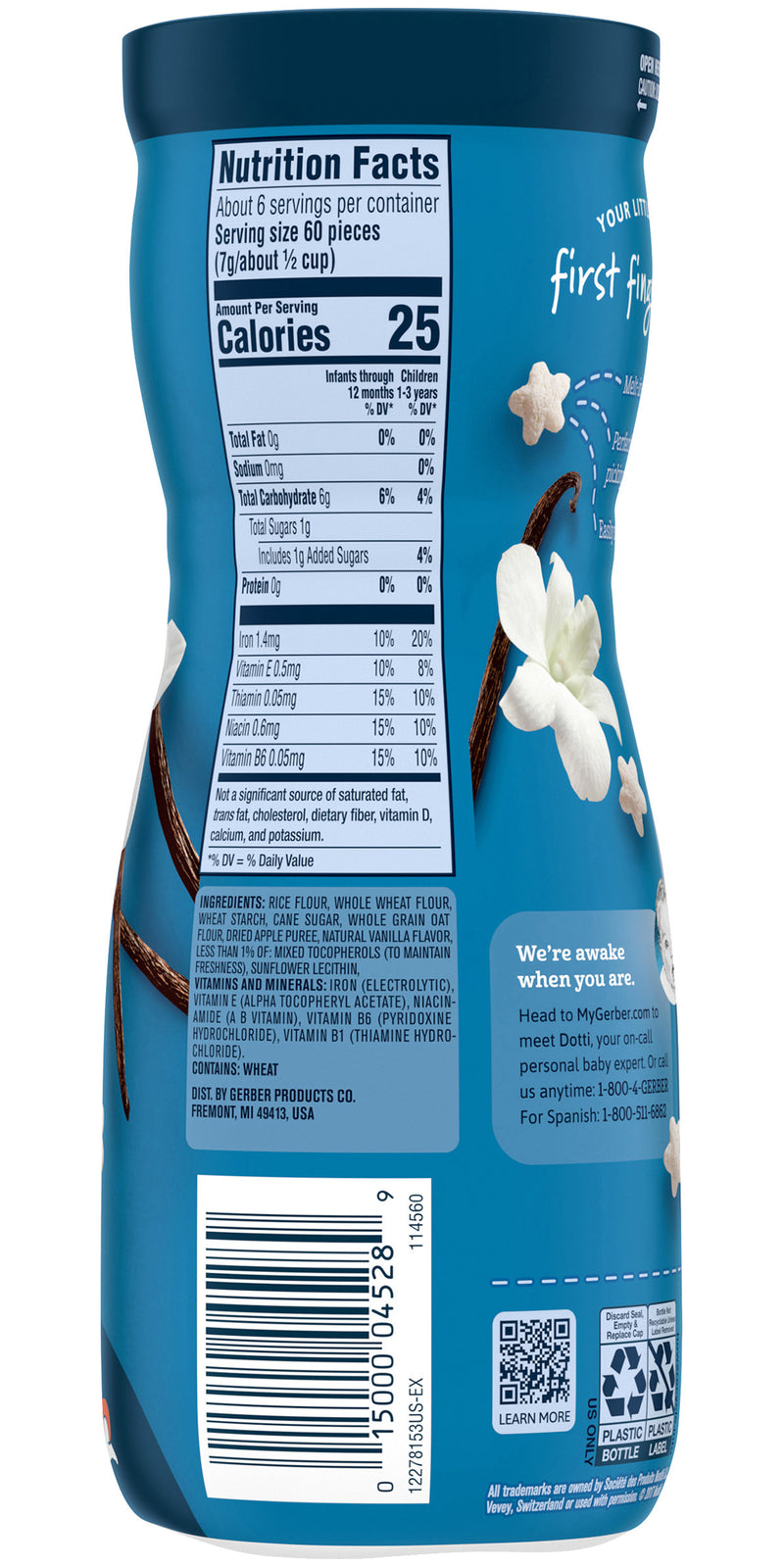 Gerber Puffs Cereal Snacks, Vanilla, 1.48 OZ - Trustables