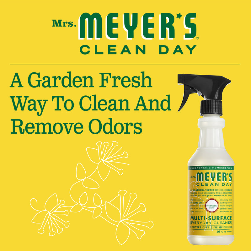 Mrs. Meyer's Clean Day Multi-Surface Everyday Cleaner Bottle, Honeysuckle Scent, 16 fl oz - Trustables