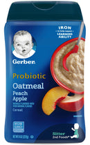 Gerber Baby Cereal, 2nd Foods, Probiotic Oatmeal Peach Apple, 8 OZ - Trustables