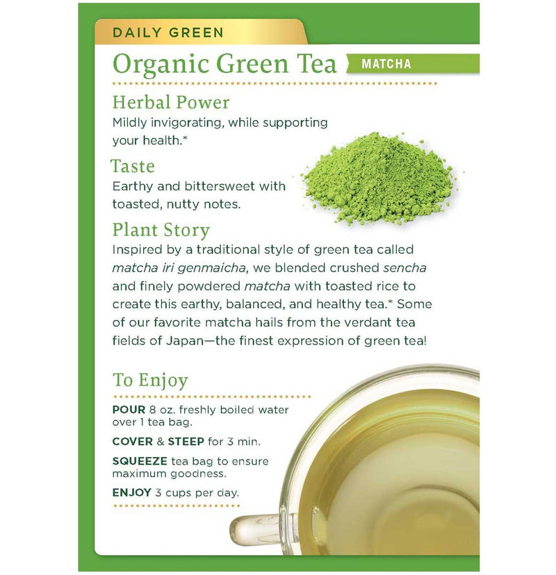 Traditional Medicinals Organic Green Tea Matcha, 16 CT - Trustables