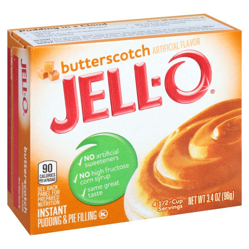 Jell-O Instant Pudding and Pie Filling, Butterscotch, 3.4 OZ - Trustables