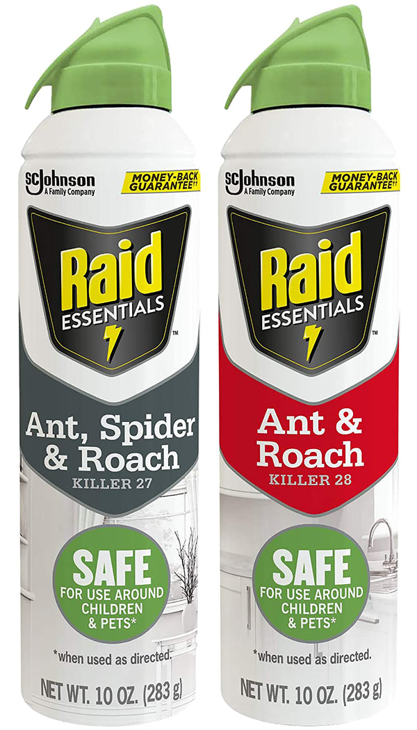 Raid Essentials Variety Pack 1, 1 Ant & Roach Killer, 1 Ant Spider & Roach Killer, 1 CT - Trustables