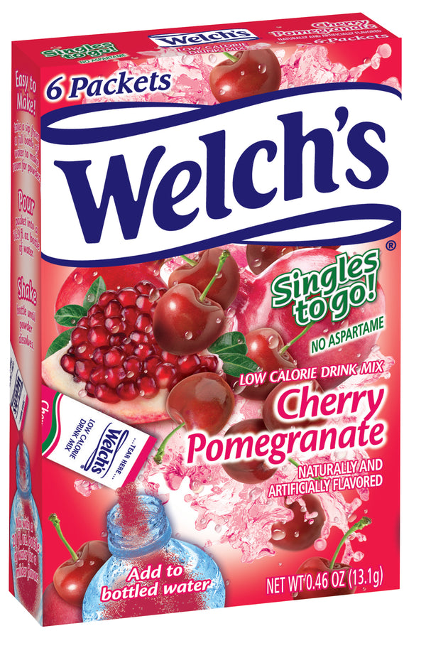 Welch's Cherry Pomegranate Singles To Go Drink Mix, 0.46 OZ, 6 CT - Trustables