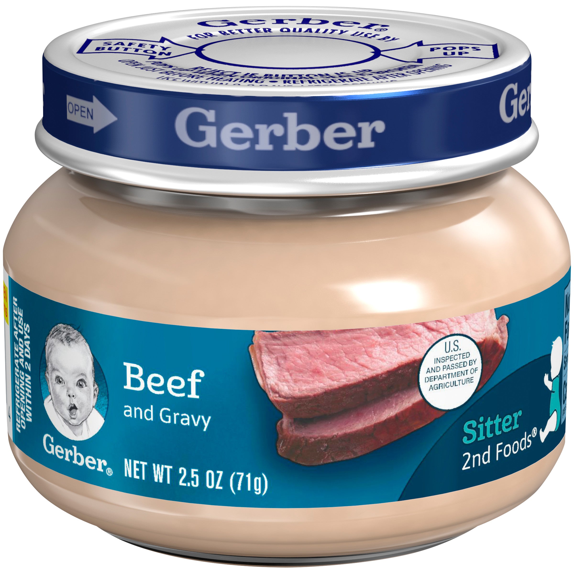 Gerber 2nd Foods Jar, Beef and Gravy, 2.5 OZ