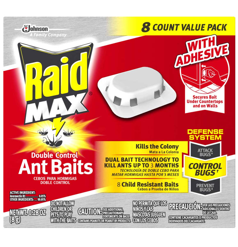 Raid Max Double Control Ant Baits, 0.28 oz, 8 ct - Trustables