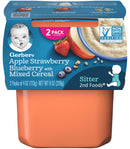 Gerber Baby Food, 2nd Foods, Apple Strawberry Blueberry with Mixed Cereal, 8 OZ - Trustables