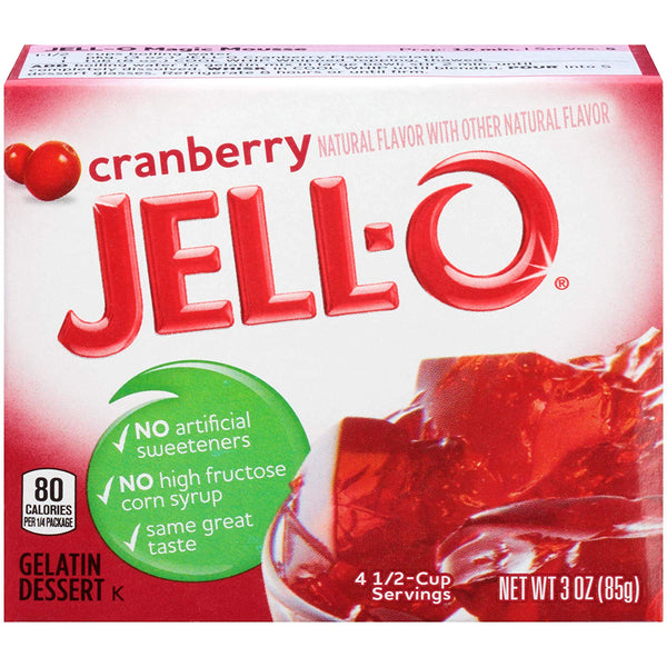 Jell-O Cranberry Gelatin Mix, 3 OZ - Trustables