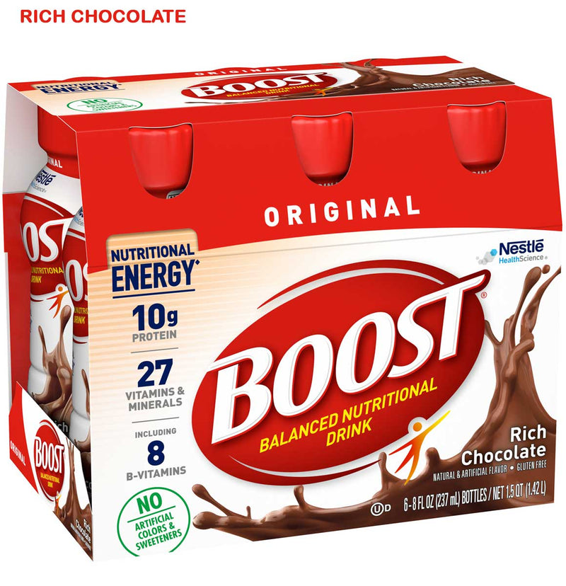 Boost Original Nutritional Drink Variety Pack, 1 Chocolate, 1 Vanilla, 1 Strawberry, 1 Peaches N Creme, 4 CT - Trustables