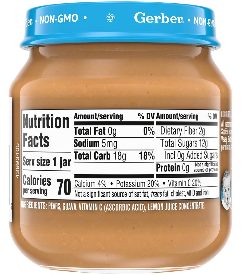 Gerber Natural 2nd Foods Baby Food, Pear Guava, 4 OZ - Trustables