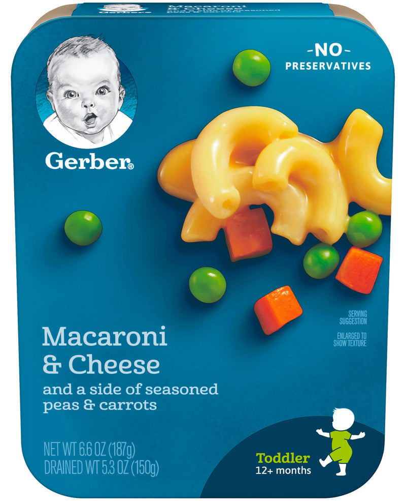 Gerber Lil Entrees, Mac & Cheese with Peas Carrots, 6.6 oz - Trustables