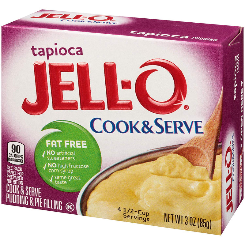 Jell-O Cook and Serve Pudding and Pie Filling, Tapioca, 3 OZ - Trustables