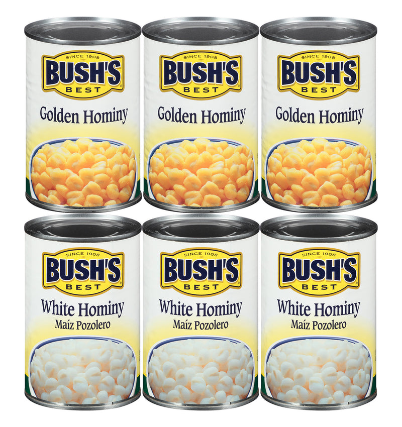 Bush's Best Baked Beans Variety Pack, 3 Golden Hominy Beans, 3 White Hominy Beans, 1 CT - Trustables
