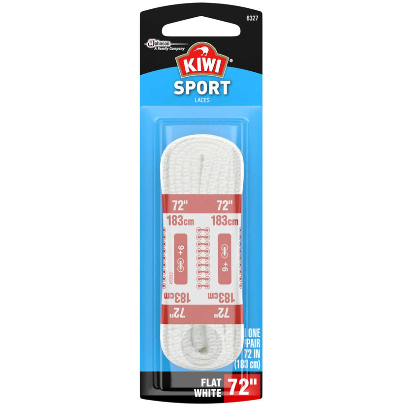 KIWI Sport Flat White 72" Replacement Shoelaces, 1 PAIR - Trustables