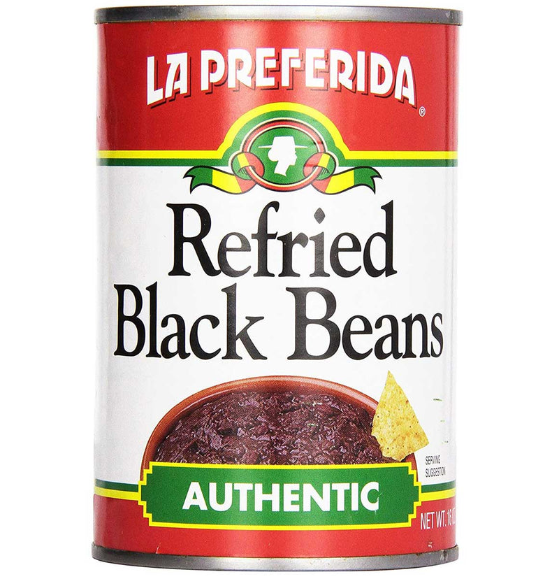 La Preferida Refried Black Beans, Authentic , 16 OZ - Trustables