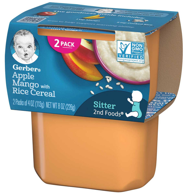 Gerber 2nd Foods Apple Mango with Rice Cereal, 8 oz - Trustables