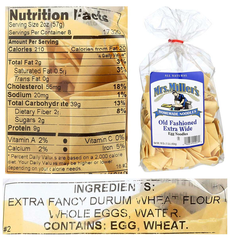 Mrs. Miller's Old Fashioned Egg Noodles, Extra Wide, 16 OZ