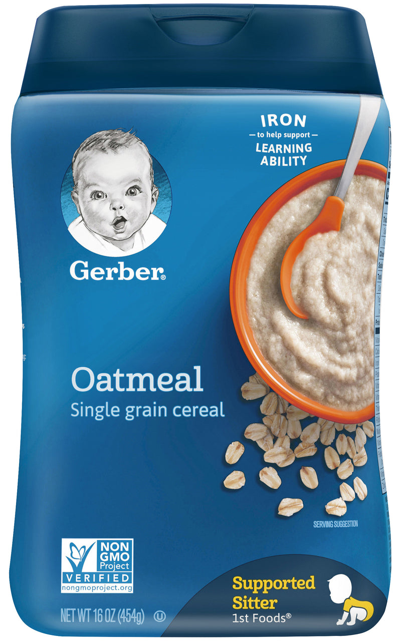 Gerber Baby Cereal, 1st Foods, Non-GMO Oatmeal, 16 OZ - Trustables