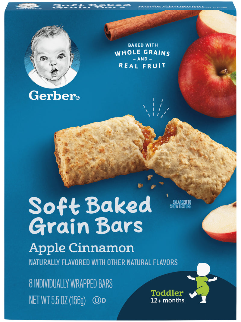Gerber Fruit & Cereal Bars, Apple Cinnamon, 5.5 OZ - Trustables