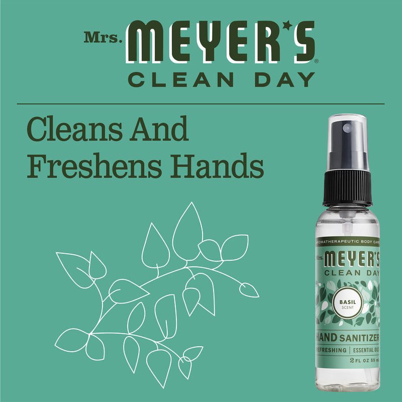 Mrs. Meyer's Clean Day Hand Sanitizer Bottle, Basil Scent, 2 fl oz - Trustables