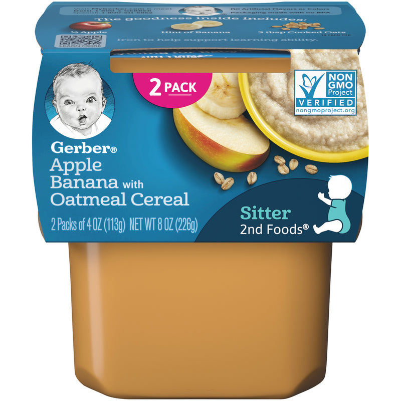 Gerber Baby Food, 2nd Foods, Apple Banana with Oatmeal, 8 OZ - Trustables