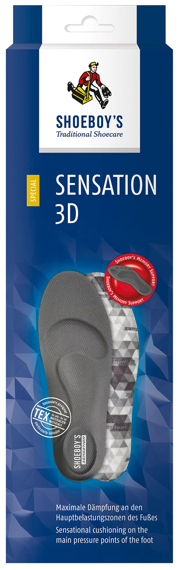 Shoeboy's Sensation 3D Insoles - Cushioning for Main Pressure Points, Stabilizes & Improves Flexing Dynamic - Trustables