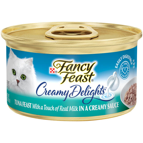 Purina Fancy Feast Creamy Delights Tuna Feast With a Touch of Real Milk in a Creamy Sauce Adult Wet Cat Food, 3 OZ - Trustables