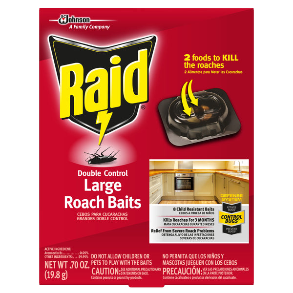 Raid Double Control Large Roach Baits (8 Ct) - Trustables